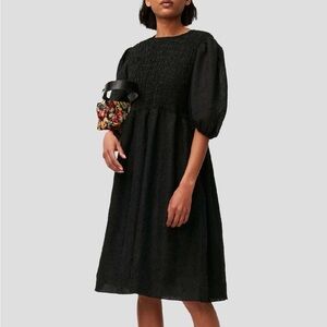 Ganni Crinkled Georgette Midi Dress